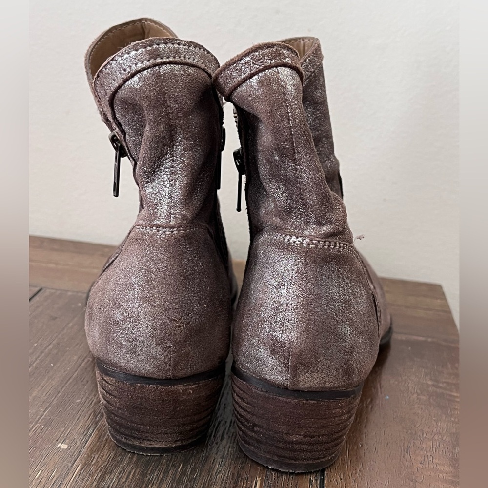 Seychelles Lucky Penny Metallic Pewter Boots Booties Womens size 10 - Picture 8 of 9